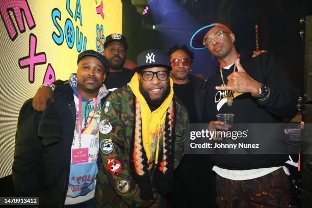 Clark Kent, Talib Kweli, Q-Tip and Rich Medina appear onstage at De La Soul’s The DA.I.S.Y. Experience, produced in conjunction with Amazon Music, at...