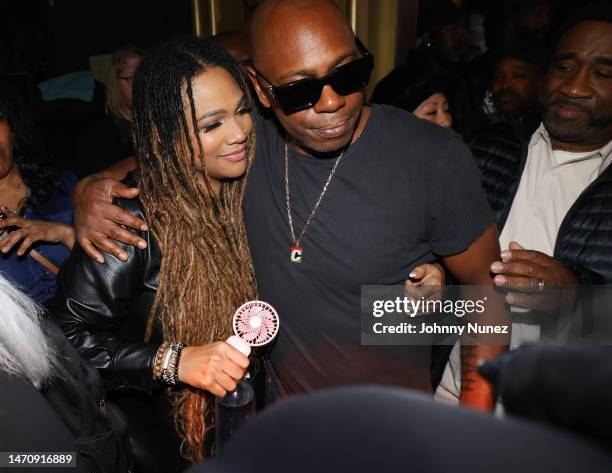 Money Love and Dave Chappelle attend De La Soul’s The DA.I.S.Y. Experience, produced in conjunction with Amazon Music, at Webster Hall on March 02,...