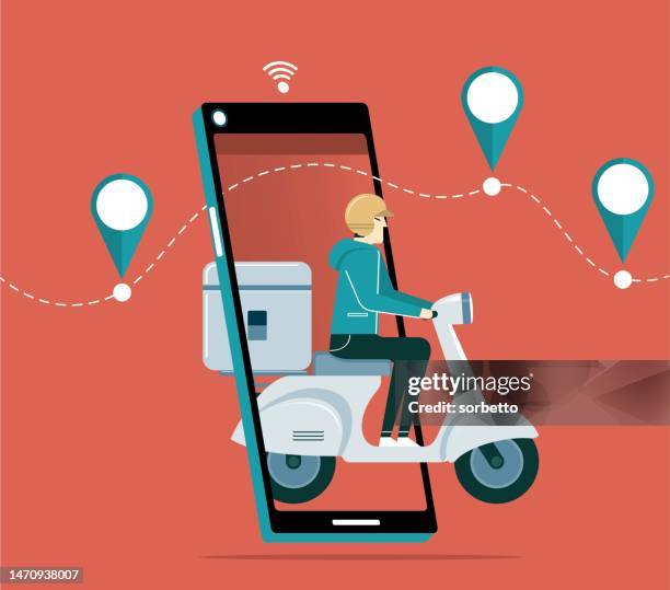 fast delivery - delivery app stock illustrations