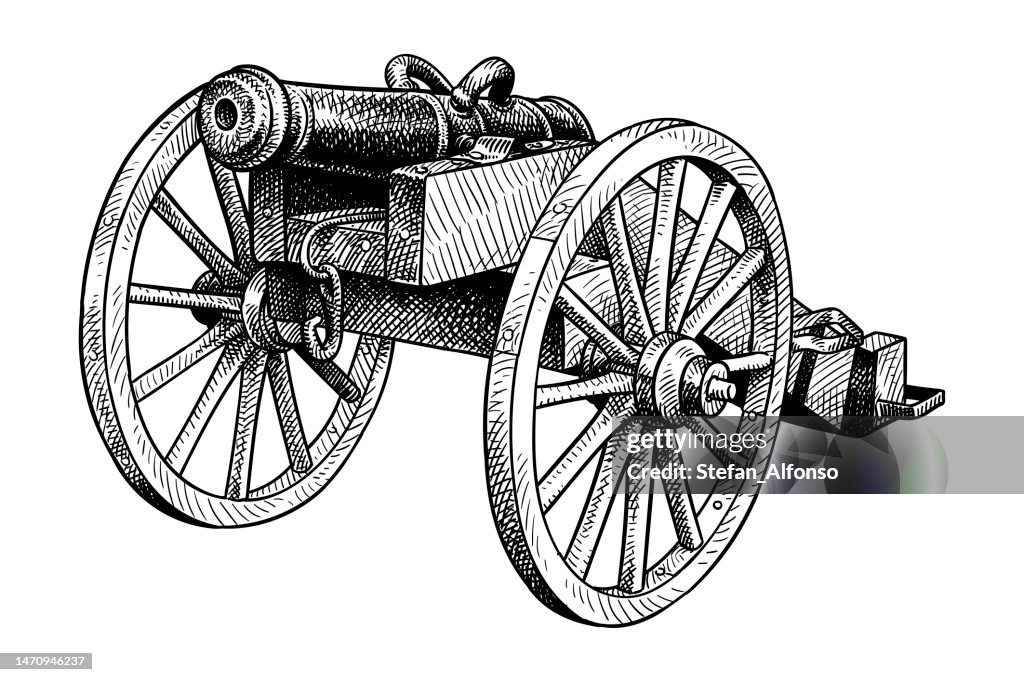 Vector drawing of an old cannon