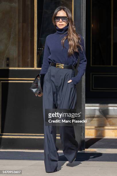 Victoria Beckham is seen on March 03, 2023 in Paris, France.