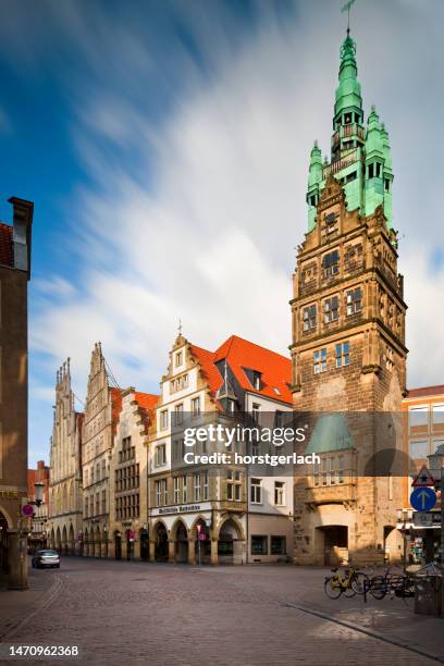 münster medieval city center - münster duitsland stockfoto's en -beelden