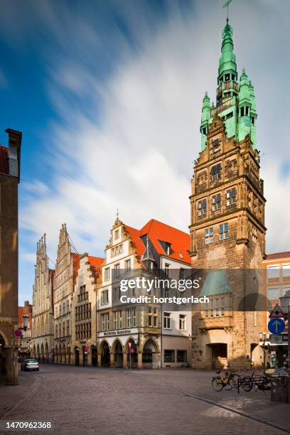 münster medieval city center - münster stock pictures, royalty-free photos & images