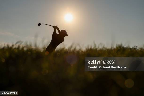 Max Homa of the United States plays his shot from the 11th tee during the second round of the Arnold Palmer Invitational presented by Mastercard at...