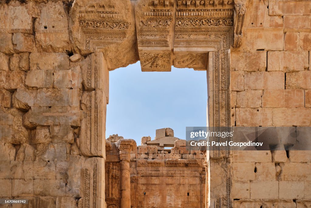 View of the roman ruins in Baalbek, Lebanon