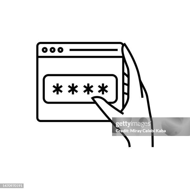 password phishing line icon - password stock illustrations