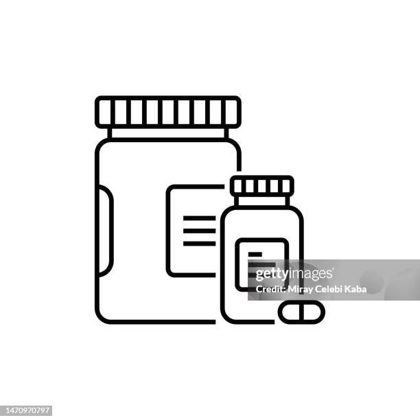 illustrazioni stock, clip art, cartoni animati e icone di tendenza di icona della linea pillbox, healthcare and medicine - contenitore organizer per pillole
