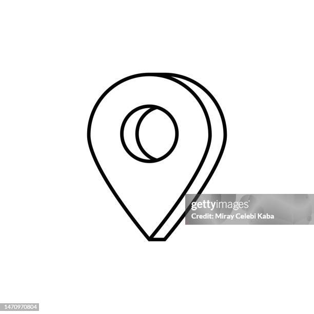 map pin line icon - roadside stock illustrations