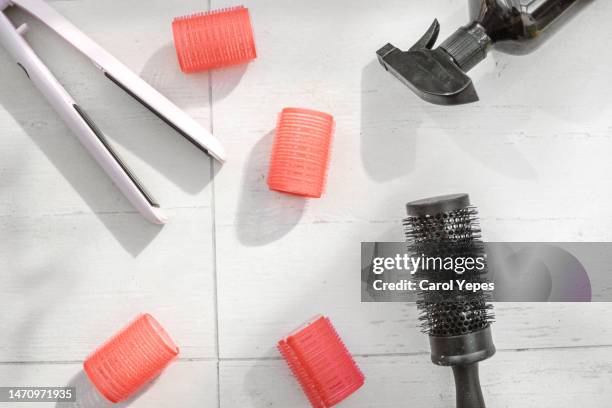 hairdresser items - backstage hairdresser stockfoto's en -beelden