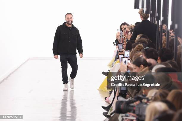 Fashion designer Giambattista Valli walks the runway during the Giambattista Valli Womenswear Fall Winter 2023-2024 show as part of Paris Fashion...