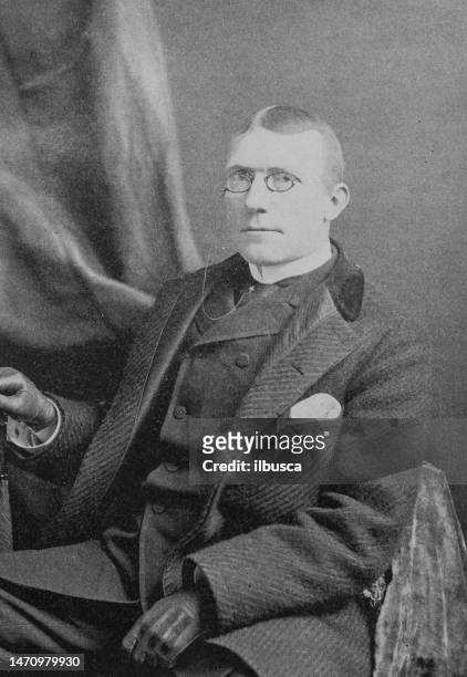 famous american people: james whitcomb riley - james_whitcomb stock illustrations