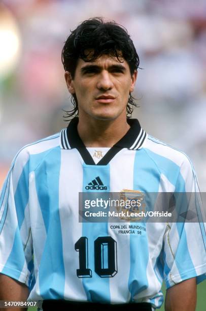 June 1998, Paris - International Football - FIFA World Cup 1998 - Argentina v Jamaica - Ariel Ortega of Argentina.