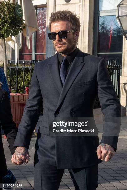 David Beckham is seen on March 03, 2023 in Paris, France.