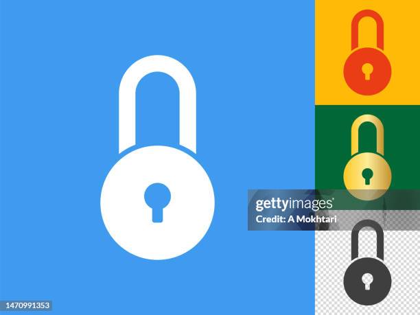 padlock icons set. - lock logo stock illustrations