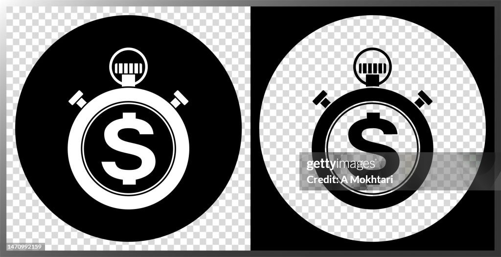 Stopwatch icon with dollar.