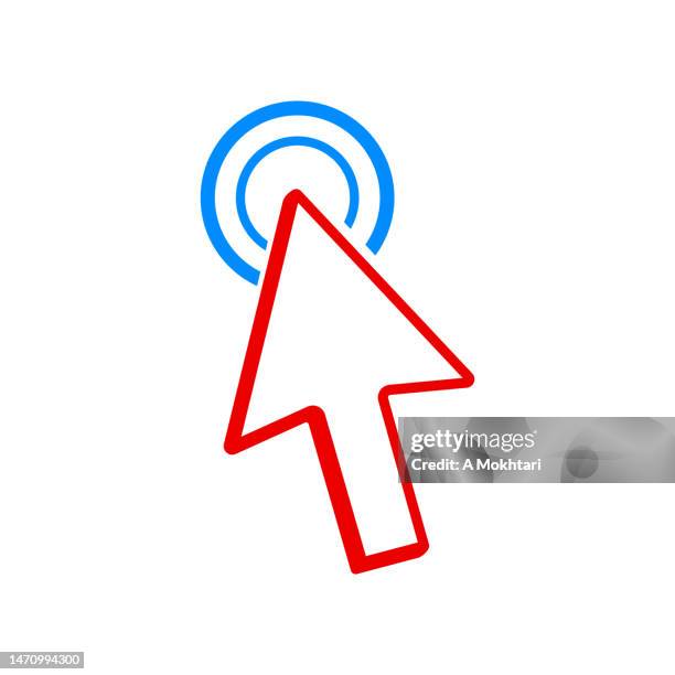 cursor icon. - red mouse stock illustrations