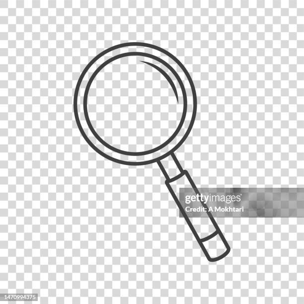 illustrazioni stock, clip art, cartoni animati e icone di tendenza di icona della lente d'ingrandimento. - lente dingrandimento