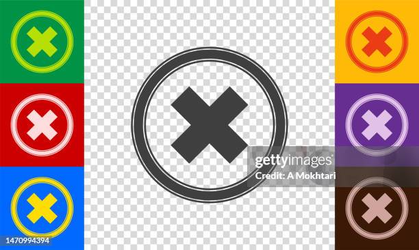 error cross icon set. - green check mark transparent background stock illustrations