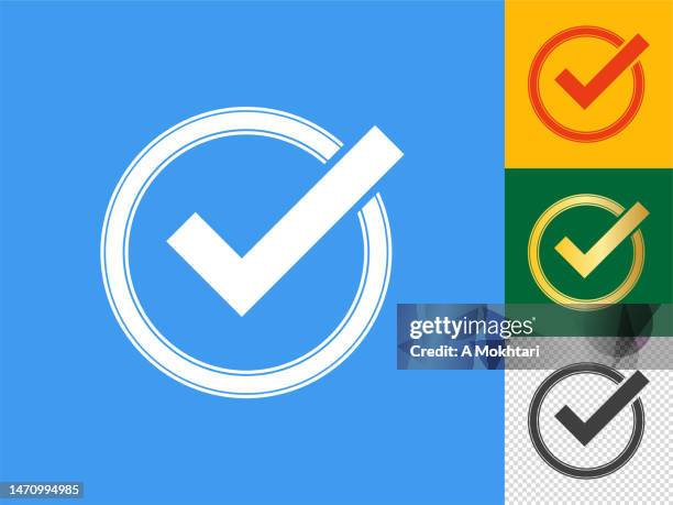 validation icon set. - green check mark transparent background stock illustrations