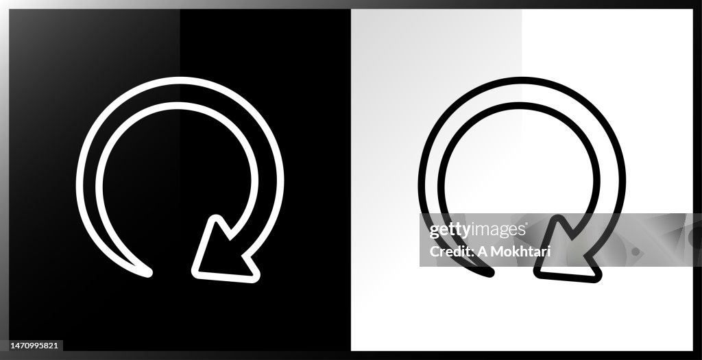 Round arrow icon, download time icon, refresh, refresh...