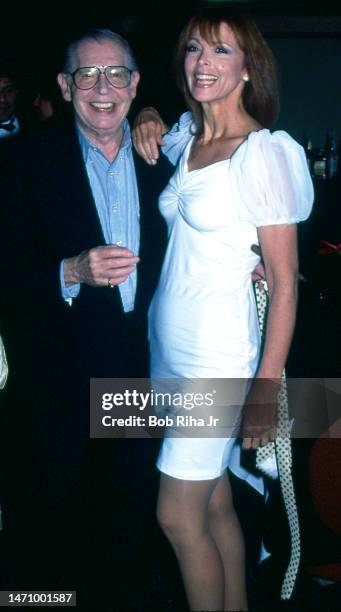 Legendary Comedian Milton Berle and Actress Tina Louise pose together during tribute to Berle onboard the RMS Queen Mary, circa. June 1, 1980 in Long...