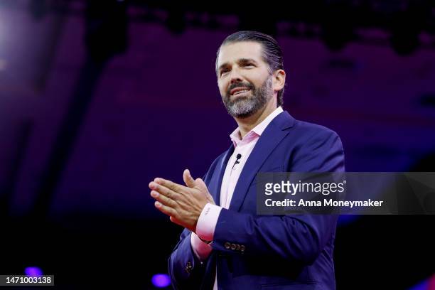 Donald Trump Jr. Speaks during the annual Conservative Political Action Conference at the Gaylord National Resort Hotel And Convention Center on...