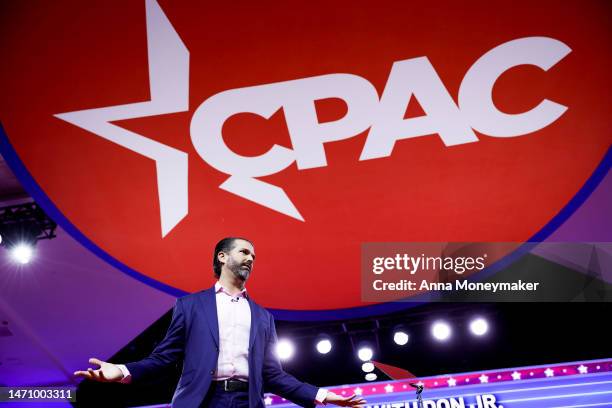 Donald Trump Jr. Speaks during the annual Conservative Political Action Conference at the Gaylord National Resort Hotel And Convention Center on...