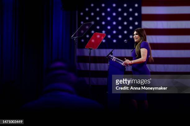 Kimberly Guilfoyle speaks during the annual Conservative Political Action Conference at the Gaylord National Resort Hotel And Convention Center on...