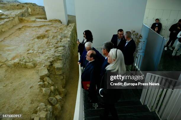 The Minister of Culture and Sport, Miquel Iceta, visits the archaeological site of Huerta Rufino located inside the State Public Library 'Adolfo...