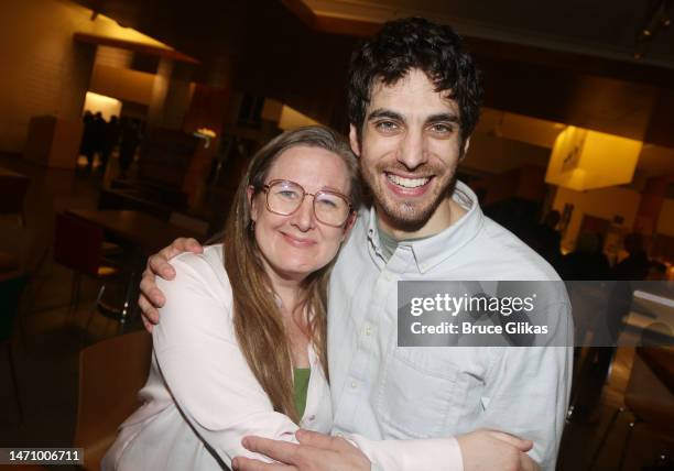 Playwright Sarah Ruhl and Ben Edelman during a book signing and celebration of Milkweed Editions & Signature Theatre's world premiere of the stage...