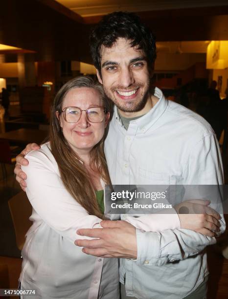 Playwright Sarah Ruhl and Ben Edelman during a book signing and celebration of Milkweed Editions & Signature Theatre's world premiere of the stage...