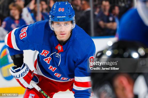 Patrick Kane of the New York Rangers skates against the Ottawa Senators at Madison Square Garden on March 2, 2023 in New York City.