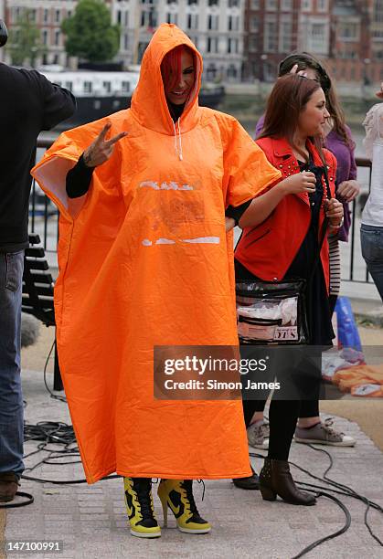 Jodie Marsh seen at ITV studios on June 25, 2012 in London, England.