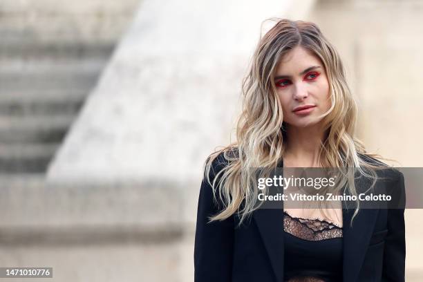 Xenia Adonts attends the Victoria Beckham Womenswear Fall Winter 2023-2024 show as part of Paris Fashion Week on March 03, 2023 in Paris, France.