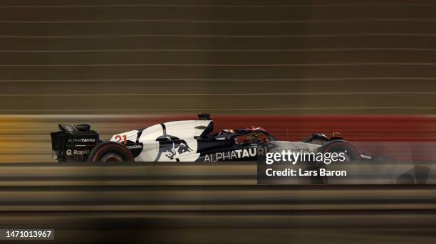 Nyck de Vries of Netherlands driving the Scuderia AlphaTauri AT04 on track during practice ahead of the F1 Grand Prix of Bahrain at Bahrain...