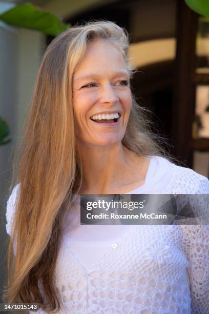 Suzy Amis Cameron poses for a photo during an interview at her home in 2013 in Malibu, California.