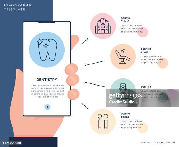 dentistry infographic design template - hand holding toothpaste stock illustrations