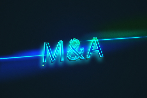 Mergers and Acquisitions message in neon lights
