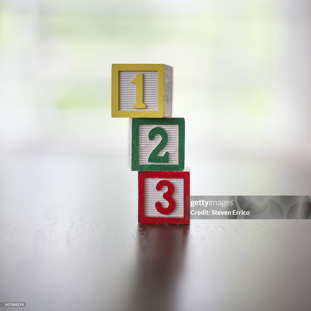 Childs Numbered Building Blocks 13 In A Stack High-Res Stock Photo ...
