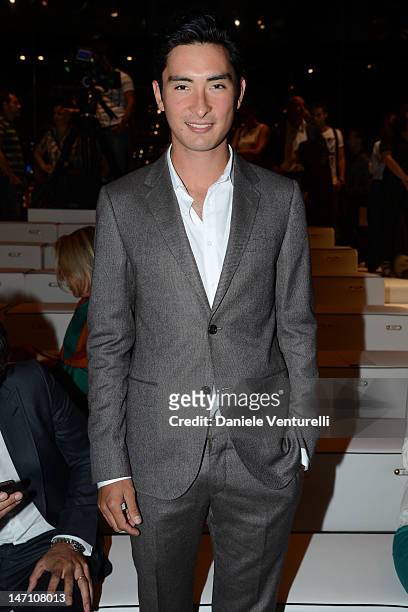 Alex Hua Tian attends the Gucci show as part of Milan Fashion Week Menswear Spring/Summer 2013 on June 25, 2012 in Milan, Italy.