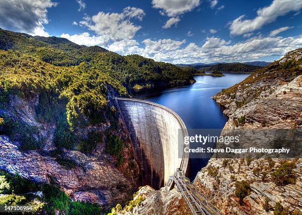 gordon dam in tasmania - hydroelectric power stock pictures, royalty-free photos & images
