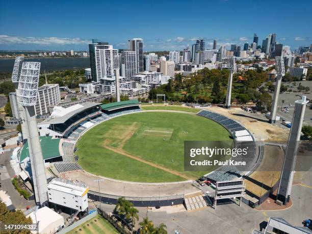 General view of play during the Sheffield Shield match between Western Australia and South Australia at WACA, on March 04 in Perth, Australia.