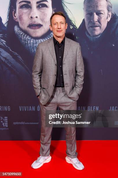 Wotan Wilke Moehring attends the "Gletschergrab" Premiere at Filmpalast Cologne on March 03, 2023 in Cologne, Germany.