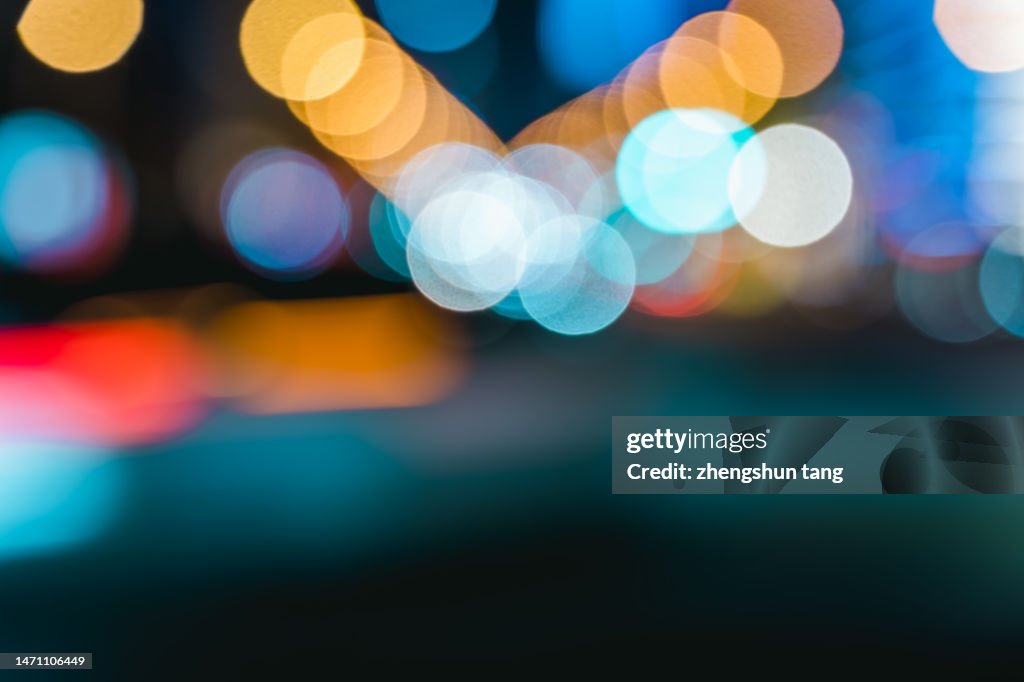 Blur view of crowded traffic at night