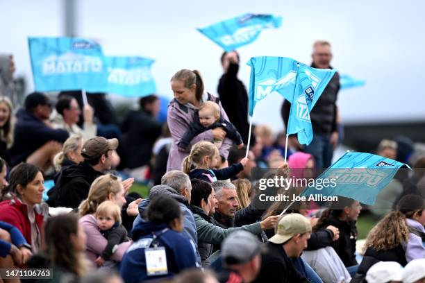 Fans watch on during the round two Super Rugby Aupiki match between Matatu and Hurricanes Poua at Ngā Puna Wai Sports Hub, on March 04 in...