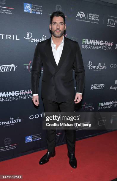 Tom Ellis attends the 8th annual Filming Italy Los Angeles Festival at Harmony Gold on March 03, 2023 in Los Angeles, California.