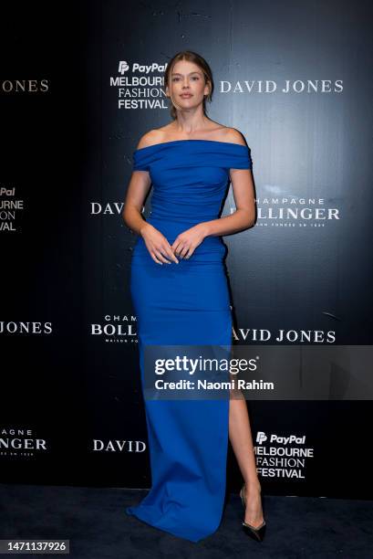 Victoria Lee attends the David Jones AW23 Runway as part of Melbourne Fashion Festival on March 04, 2023 in Melbourne, Australia.