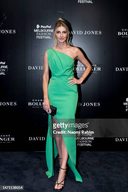Kate Waterhouse attends the David Jones AW23 Runway as part of Melbourne Fashion Festival on March 04, 2023 in Melbourne, Australia.
