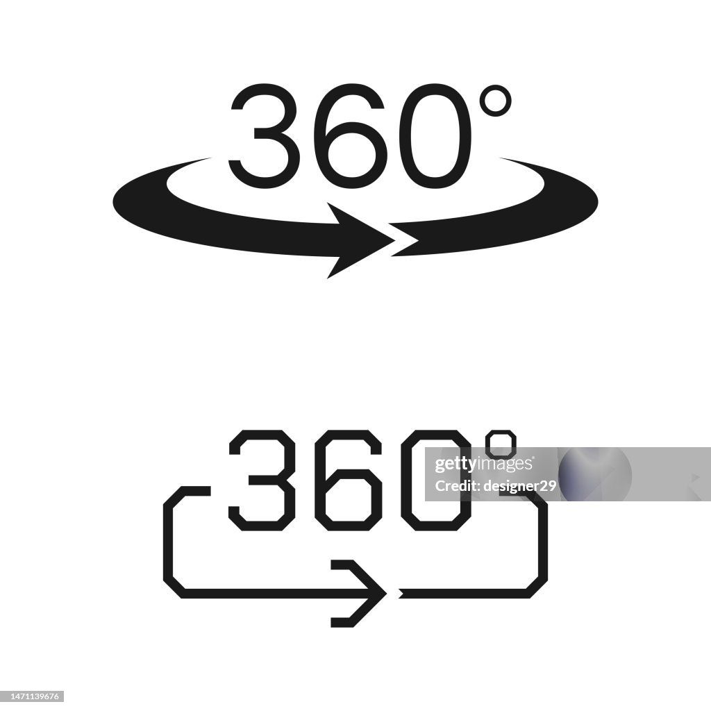360 Degrees Icon Set.