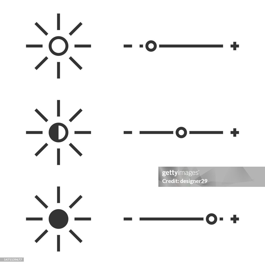 Brightness And Contrast Control Button Set High-Res Vector Graphic ...